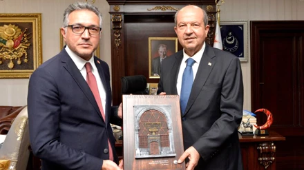 Rektör Aksoy, KKTC Cumhurbaşkanı Tatar’ı ziyaret etti